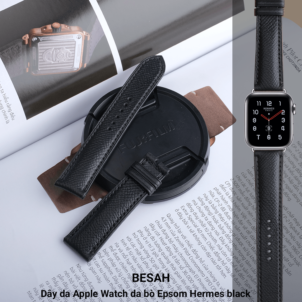 Dây đồng hồ Apple Watch da bò Epsom